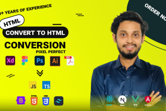 convert psd to html figma to html CSS, sass, tailwind CSS, bootstrap, js