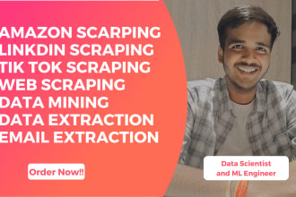 build python web scraper, data scraping, data mining, data extraction