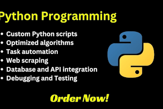 write custom python script or program for your task or project