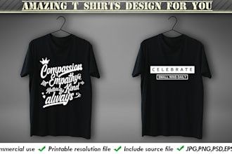 do custom typography amazing t shirts design for you