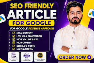 write SEO friendly articles for quick google adsense approval