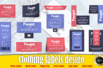design clothing label, hang tag, wash label, clothing tag