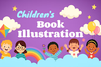create children storybook illustrations and coloring pages