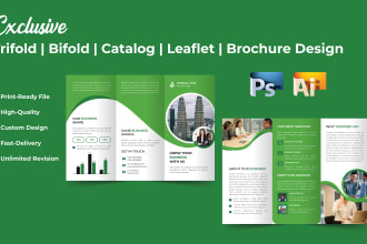 perfectly design trifold, bifold, brochures, flyer, leaflet within 24 hours