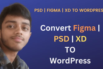 convert PSD to wordpress, figma to wordpress using elementor pro