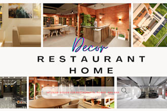 interior design and render restaurant, cafe, bar, house