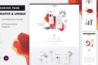 design a unique and responsive landing page or website
