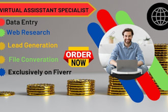 perfect job virtual assistant, data entry and web research