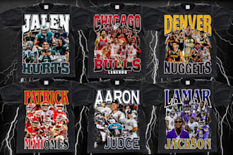 do vintage 90s sports bootleg tshirt design