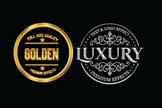 3d gold, silver, chrome or metallic effect of logo design