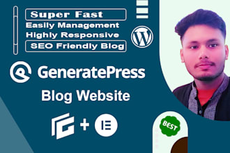 create a professional looking wordpress blog website with generatepress theme