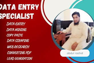 do data entry web research data scraping lead generation