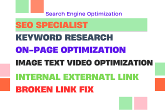 optimize your website including tag image text url etc