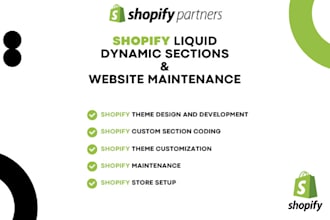 design sections, customize shopify theme website maintenance