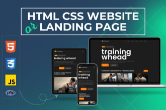 design responsive html css website or landing page