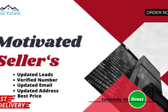 provide motivated seller and cash buyer lead with skip trace