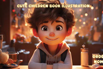 draw cute children book illustrations and book covers