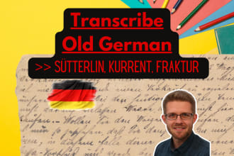 transcribe old german sütterlin, kurrentschrift and fraktur handwriting