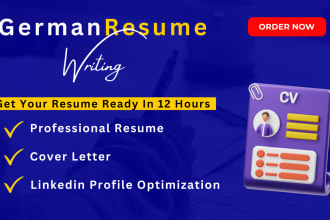 create your german or english CV resume lebenslauf in 12 hours