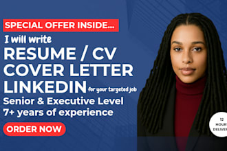 write your senior executive CV, resume, cover letter and optimize your linkedin