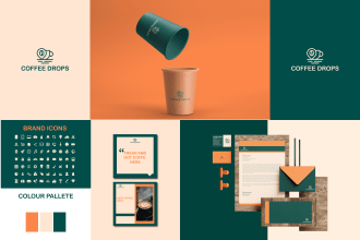do minimalist business logo and brand identity with complete branding kit