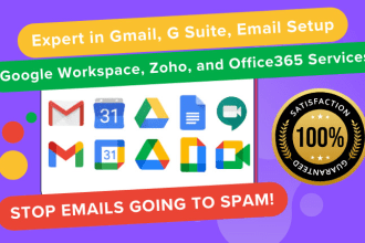 do anything related to gmail, g suite, email, zoho, proton mail and office365