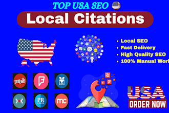 build 350 USA local citations, local SEO for top google ranking