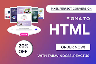 convert PSD to html figma to html xd to html css bootstrap responsive website