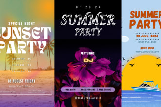 design dazzling summer party graphic design flyer and poster for social media