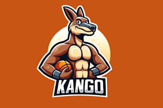 design eye catchy kango mascot logo for your business in 12 hours