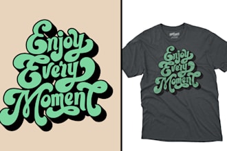 do custom handwritten typography t shirt and bag design for your self