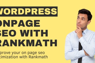 do wordpress onpage seo with rankmath for your website