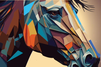 make a cartoon icon, animal image, animal portrait, and vector tracing
