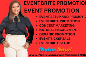 set up event on eventbrite, manage, promote your event to increase attendee