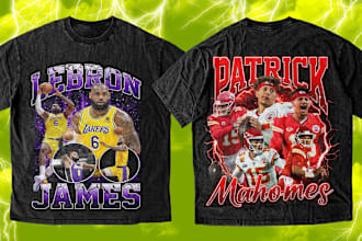 create bootleg t shirt design in 90s vintage style