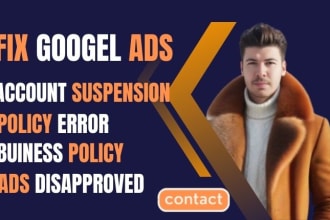 fix google ads account suspension, policy error, business policy,ads disapproved