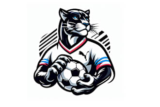 creative puma soccer mascot logo design for your company