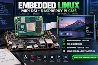 develop embedded linux, mipi dsi display drivers, raspberry pi cm5 and pcb