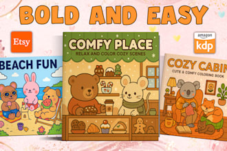 draw bold and easy custom cozy coloring book pages for kids