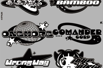 design y2k logo streetwear brand typeface