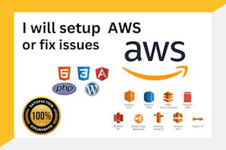 setup and fix AWS issues, amazon AWS cloudfront or ec2, s3 bucket