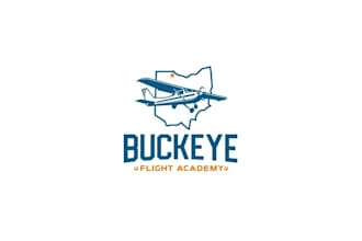 awesome flight school logo design