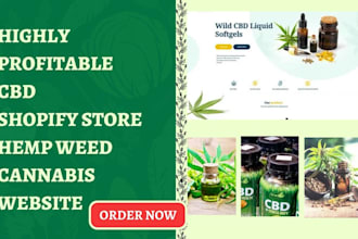 design cbd shopify store hemp marijuana weed store cannabis dropshipping website