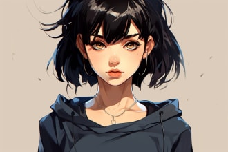make anime or disney character caricature and friendship portrait