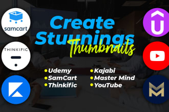 create stunning udemy thinkfic kajabi cover images and thumbnails
