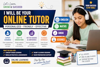 be your online tutor for english, math, urdu, and science