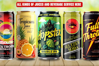 do label, logo for juice,beverage,can,energy drink,water,soda,milk,sports drink