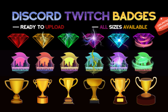 design discord, twitch role icon badges and emojis in 24 hrs