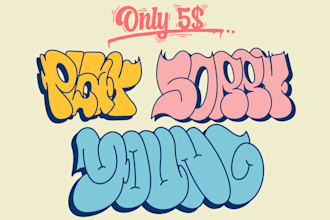 design a graffiti throw up tag or logo in street art style