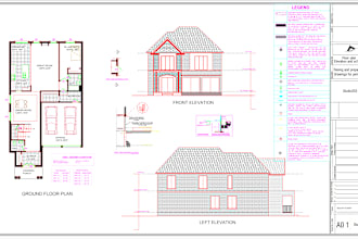 create architectural and construction drawings for permit in autocad